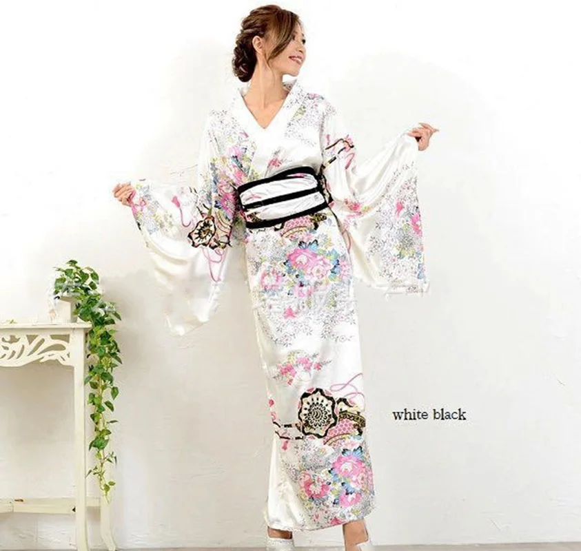 Fashion National Trends Women Sexy Kimono Yukata With Obi Novelty Evening Adjustable Belt Japanese Cosplay Costume Vintage