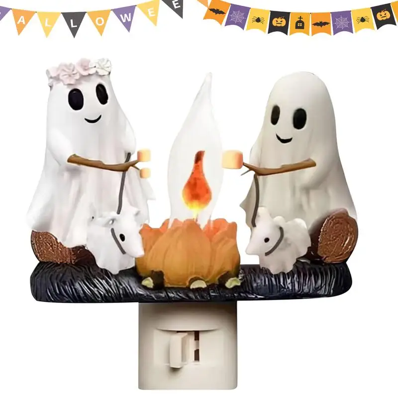 

LED Simulated Campfire Night Light Halloween 3D Campfire Statue Dog Tabletop Decorative Lamp For Home Offices Patio Yard