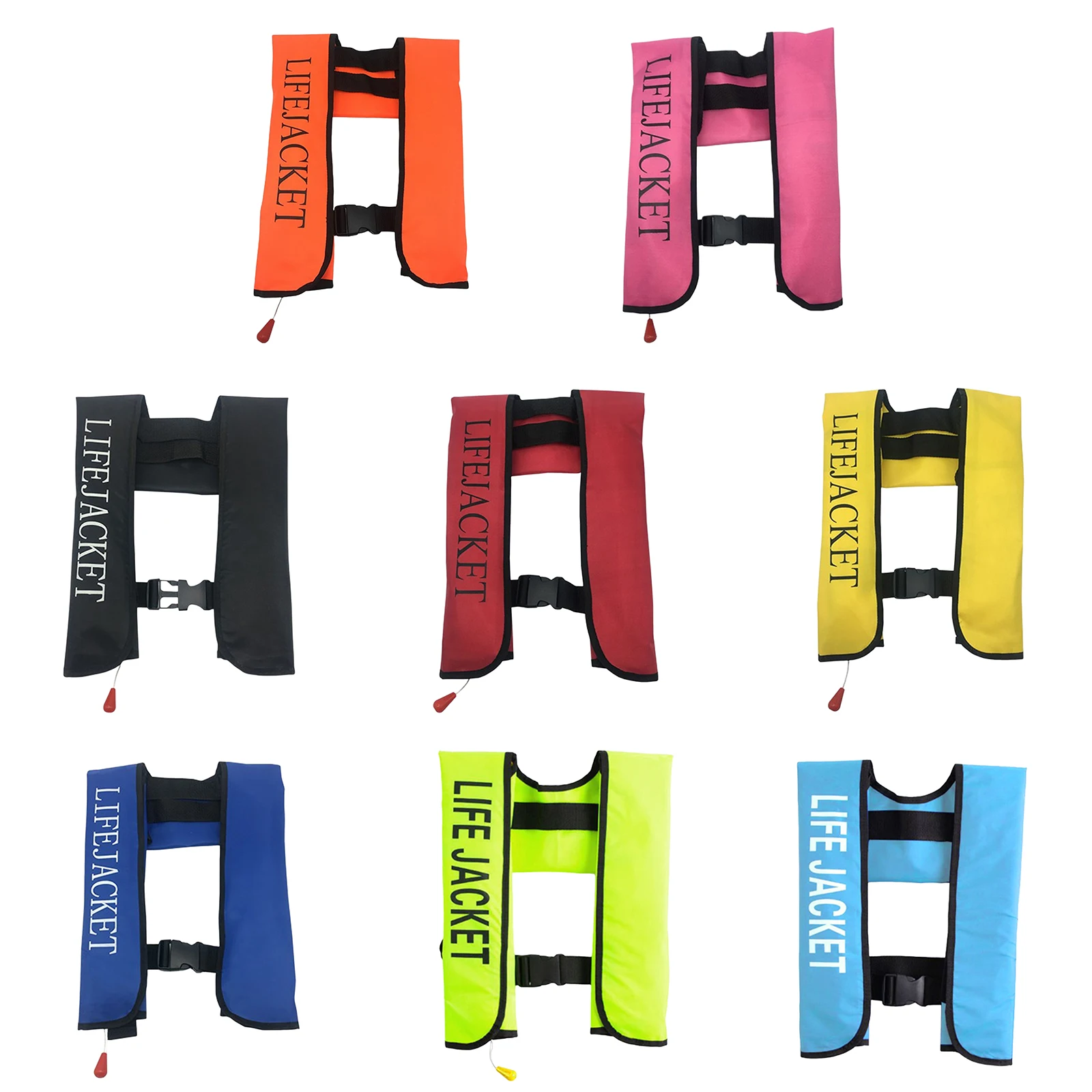 Self-inflatable Life Jacket with Reflective Strips & Emergency Whistle Kayak Vest for Surfing Swimming Kayaking Sailing Boating