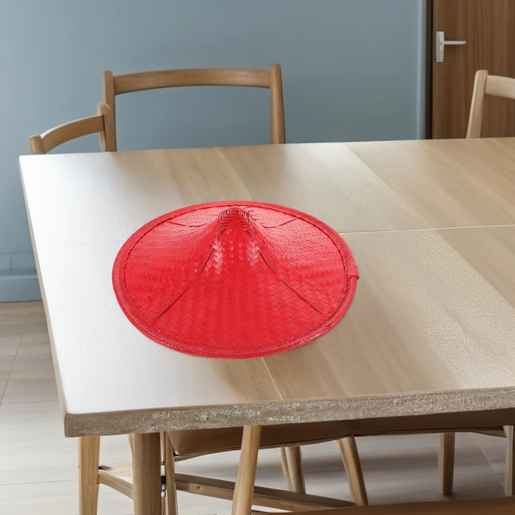 

Dance Hat Fishing Chinese Manual Farmer Caps Asian Bamboo Weaving Rain Hats Fisherman Cone