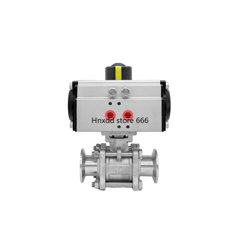 Pneumatic three-piece clamp ball valve/Q681F-16P/industrial grade 304 stainless steel quick-loading pneumatic buckle