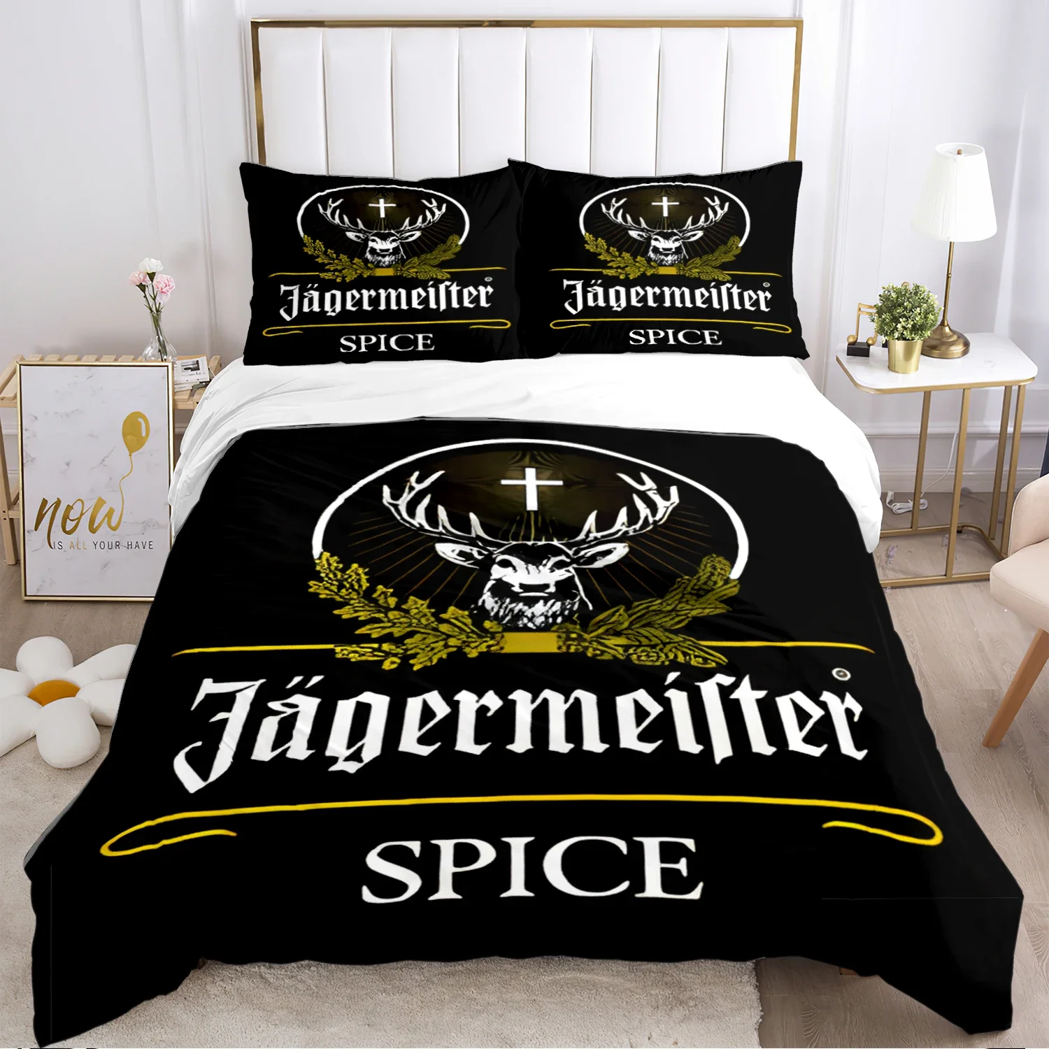 

Jagermeister Deer Duvet Cover Kawaii Comforter Bedding sets Soft Quilt Cover and Pillowcases for Teens Single/Double/Queen/King