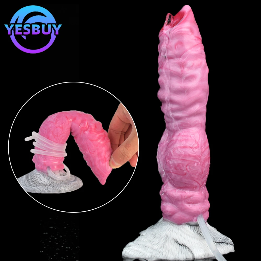 

YESBUY Soft Silicone Dog Dildo Ejaculation Penis Male Female Prostate Stimulator Anal Sex Toy Butt Vaginal Massager Sexy Shop