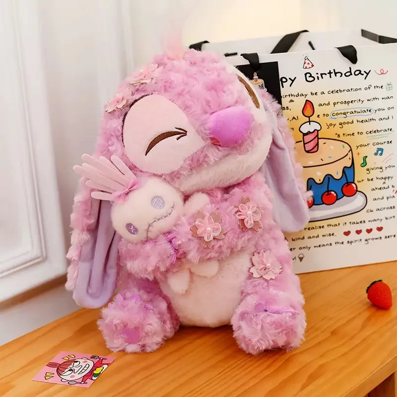 Disney Purple Curly Stitch Little Golden Cherry Blossom Stitch Doll Plush Hug Doll Star Baby Redeem Doll Giftsts