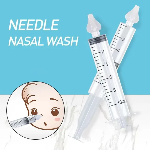 Czyścik do nosa dla dziecka 2 szt. Myjka do nosa 10ML myjka do tubka z igłą Aspirator do nosa dla niemowląt strzykawka do mycia narzędzi opieka nad dzieckiem