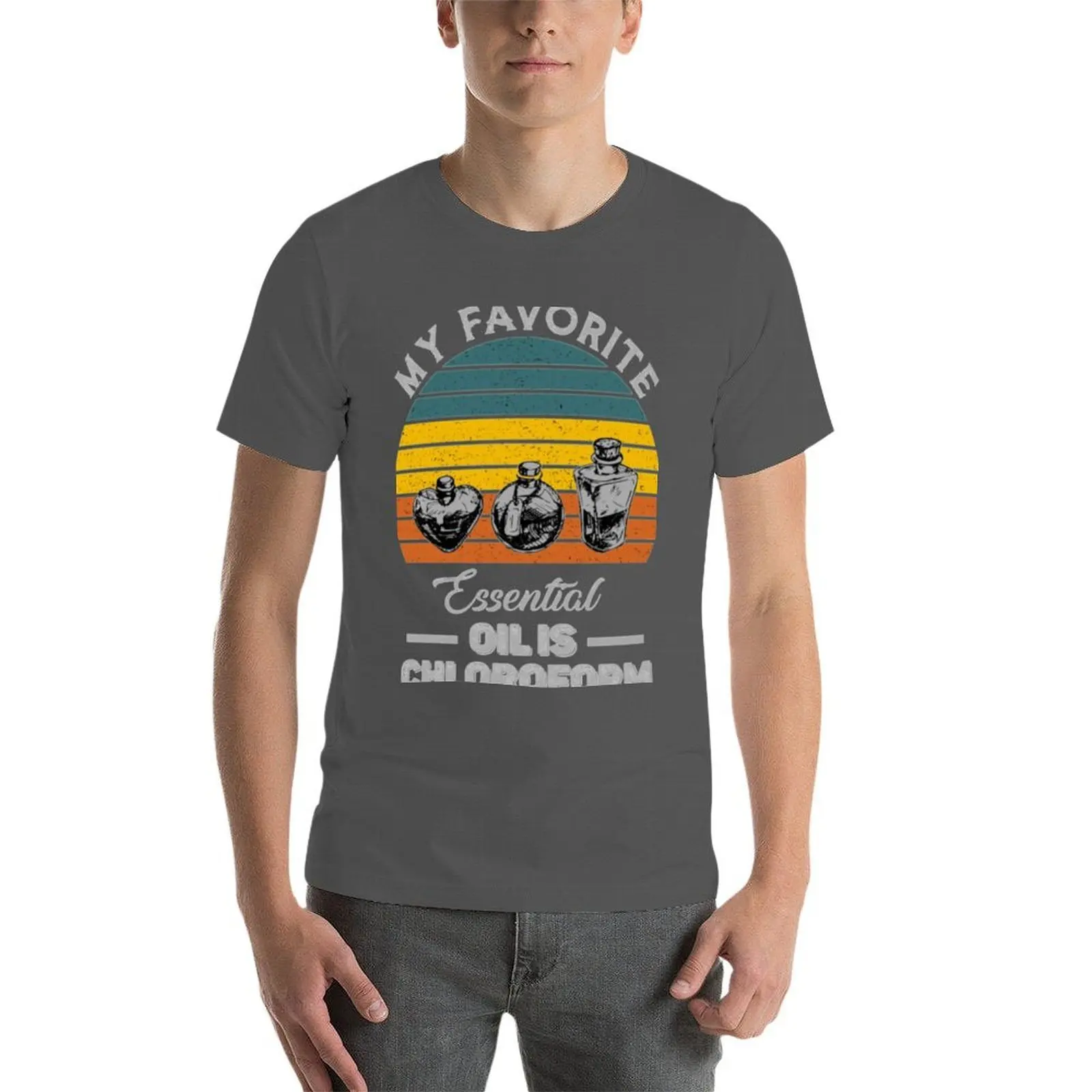 تي شيرت My Favorite Essential Oil Is Chloroform تي شيرت رجالي للرجال تي شيرت مصمم للرجال