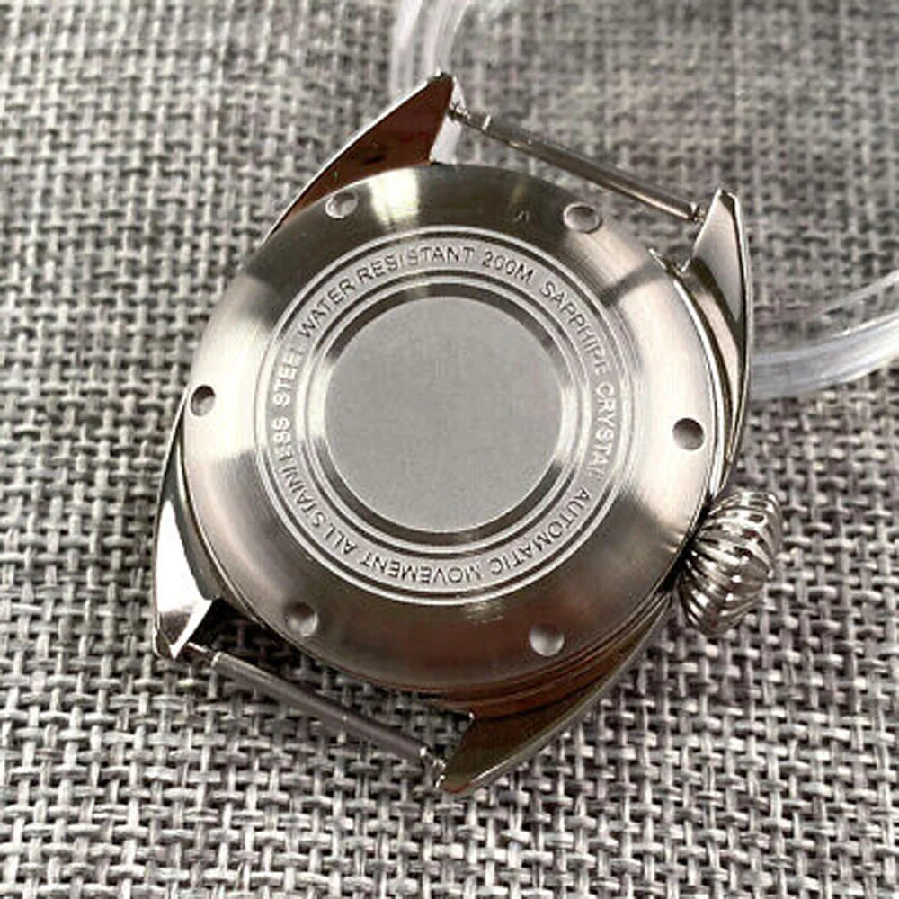 Vintage 36mm Brushed Stainless Steel Bow Sapphire Watch Case Fit NH35 NH36 2824