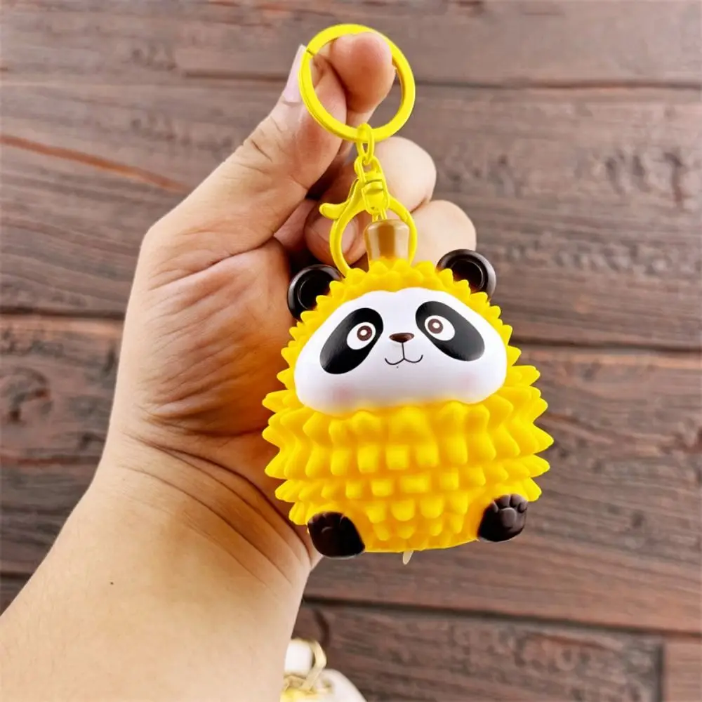 Panda Animals Luminous Durian Key Ring Durian Plastic Panda Fruit Series Model Keychain Ins Creative Small Night Light Pendant