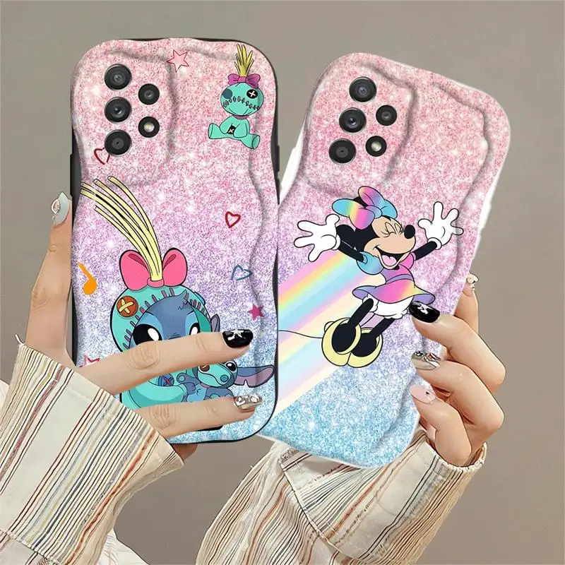 เคสโทรศัพท์ Disney Minnie Stitch สำหรับ Samsung Galaxy A12 A13 A14 A15 A22 A23 A25 A24 A32 A33 A34 A52 A71ฝา A54 A55 4G 5g