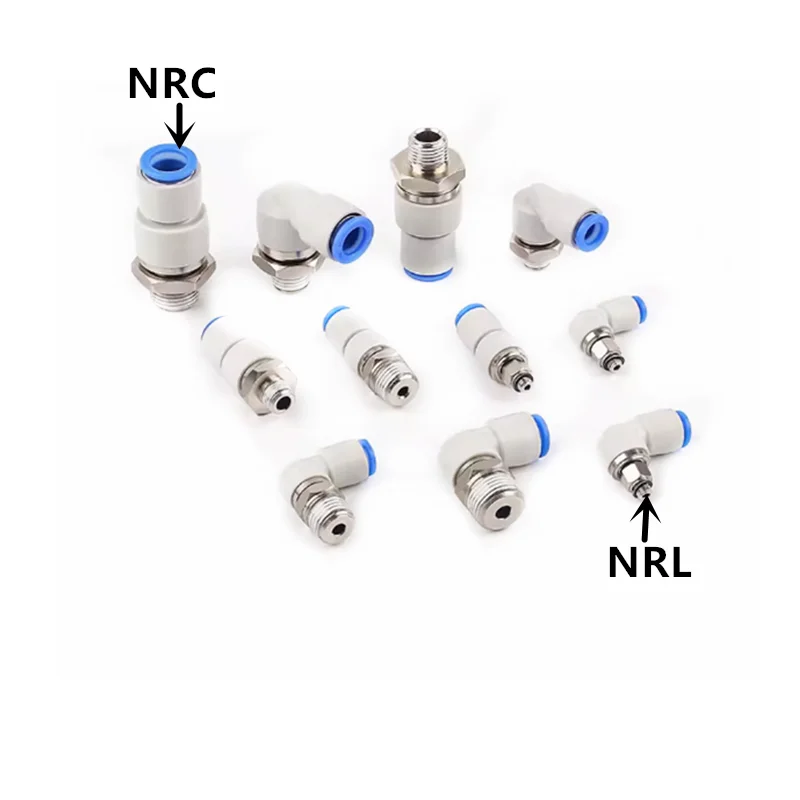 Pneumatic Rotary Connectors Swivel Fittings 360° Rotation MaleThread M5 1/4 1/2 Hose high speed Joint 6/8/10mm Revolute Connecto