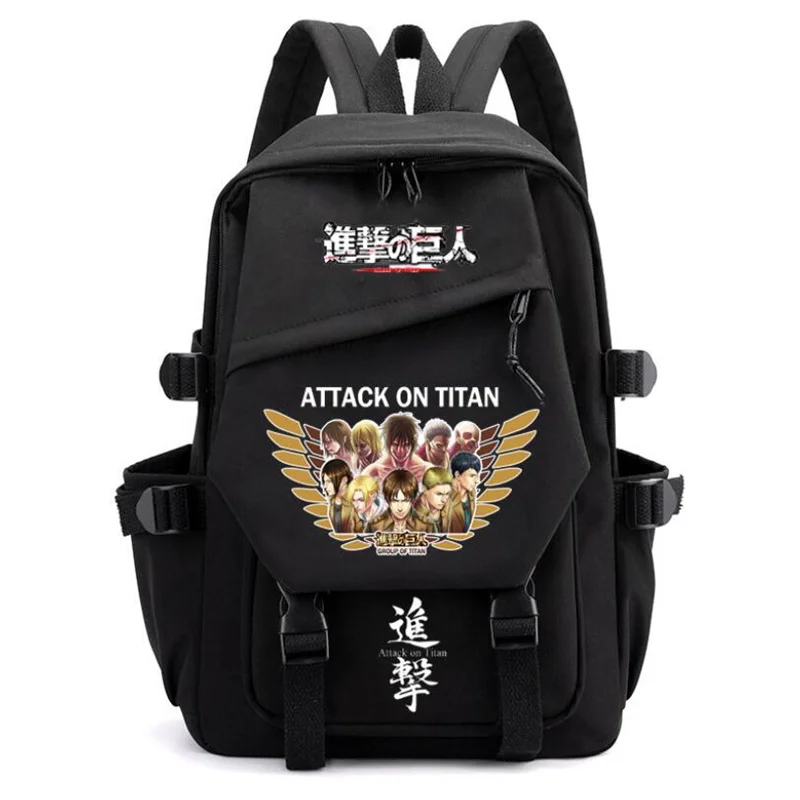 

Школьный рюкзак Attack On Tittan для подростков, сумка для книг для мальчиков и девочек, дорожный портфель на плечо с рисунком аниме Леви Эрен Микаса