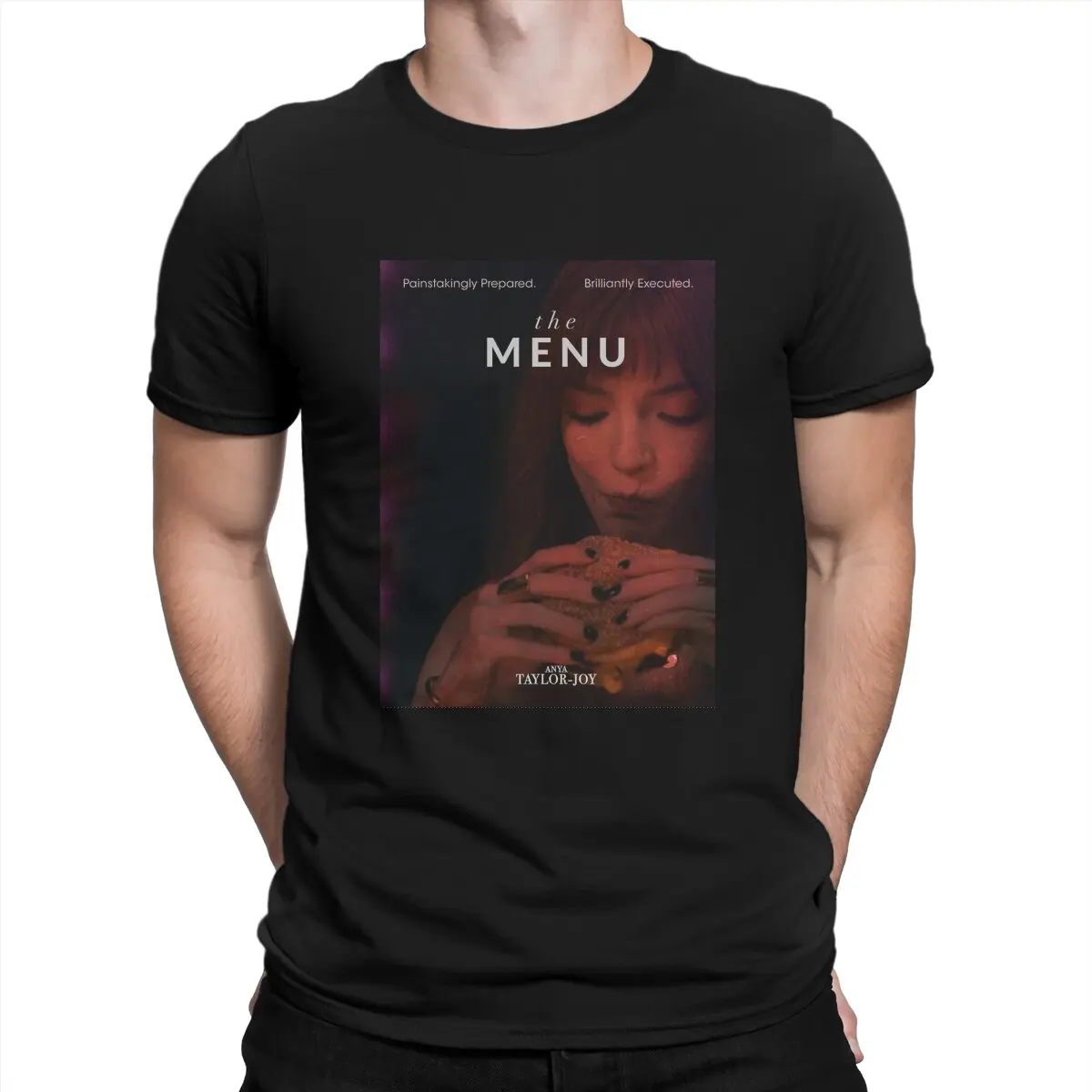 The Menu Movie Poster Remake with Anya Taylor-Joy Classic Men T Shirts The Menu Tees Short Sleeve Round Neck T-Shirt Cotton