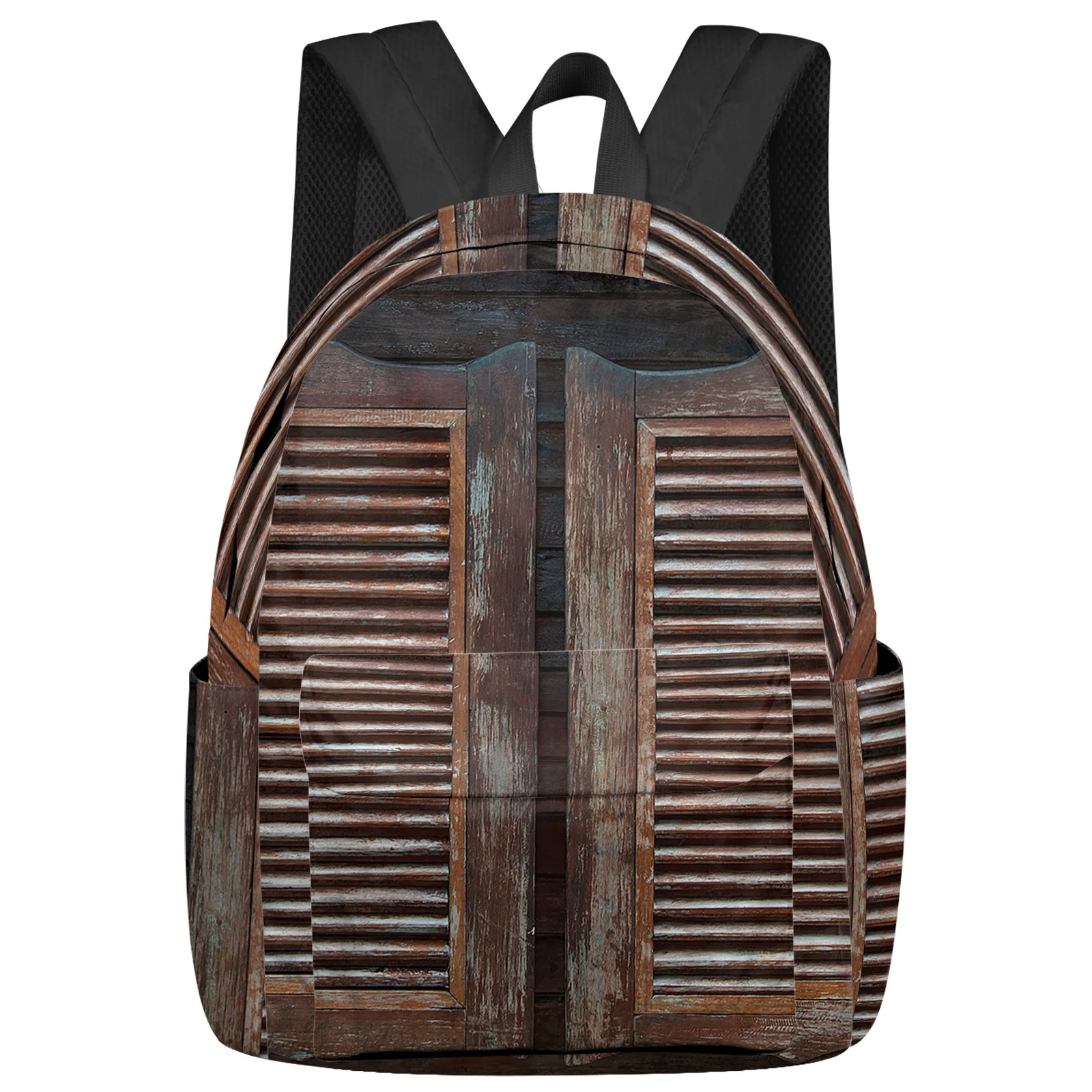 

Wooden Door Vintage Style Backpack School Bags for Teenagers Girls Students Laptop Bag Women's Casual Travel Backpack