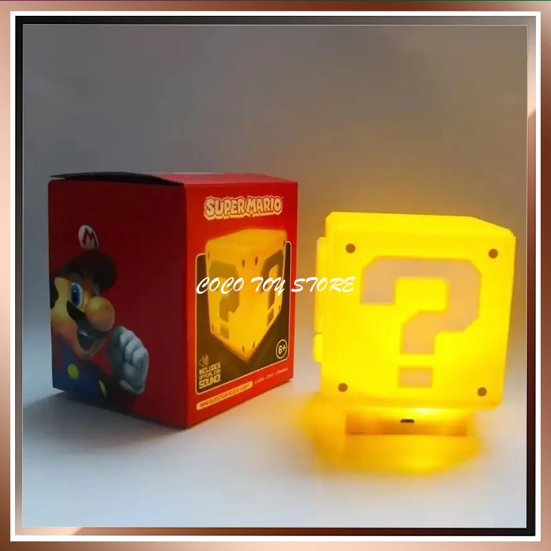 Question Mark Brick Night Light USB Charging 8cm Super Mario Bros LED Desk Lamp Light for Kids Birthday Gift For Friends