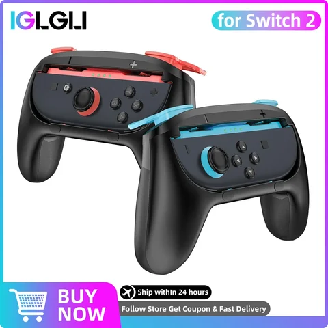 2 팩 Joy-Con 컨트롤러 핸드 그립 Nintendo Switch 2 왼쪽 오른쪽 컨트롤러 조이스틱 내마모성 그립 홀더 액세서리