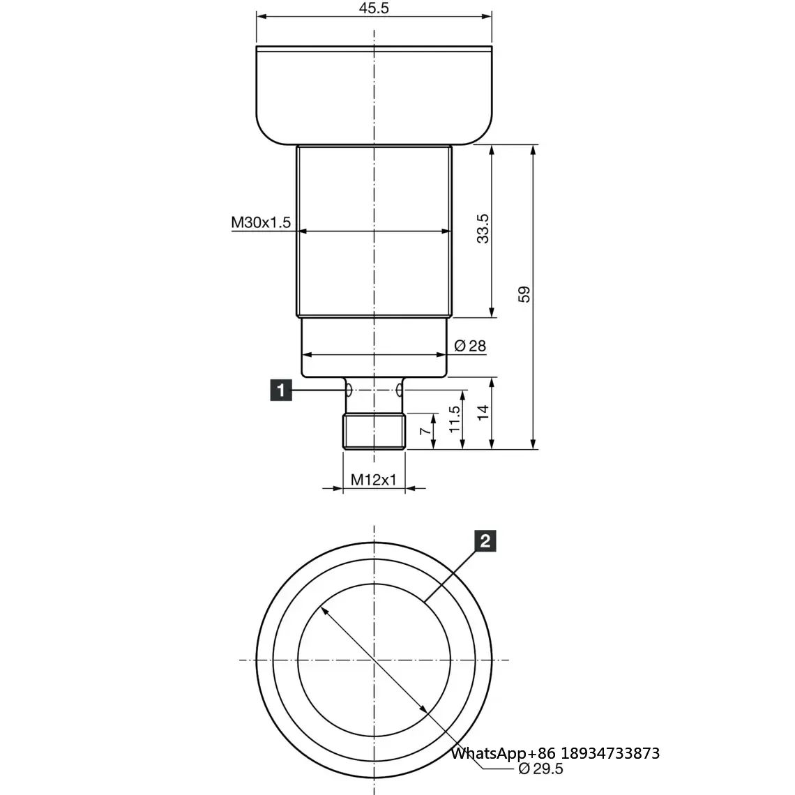 Configurable as an ultrasonic sensor or barrier IO-Link US30M6000IU-B4 Ultrasonic sensor for large ranges up to 6,000 mm