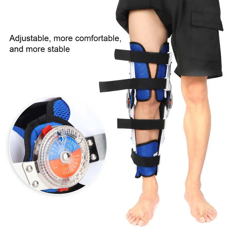 Medical Adjustable Knee Leg Joint Support Injury Splints Orthopedic Ligament Rehabilitation Foot Ankle Fractures Knee Pad Breath