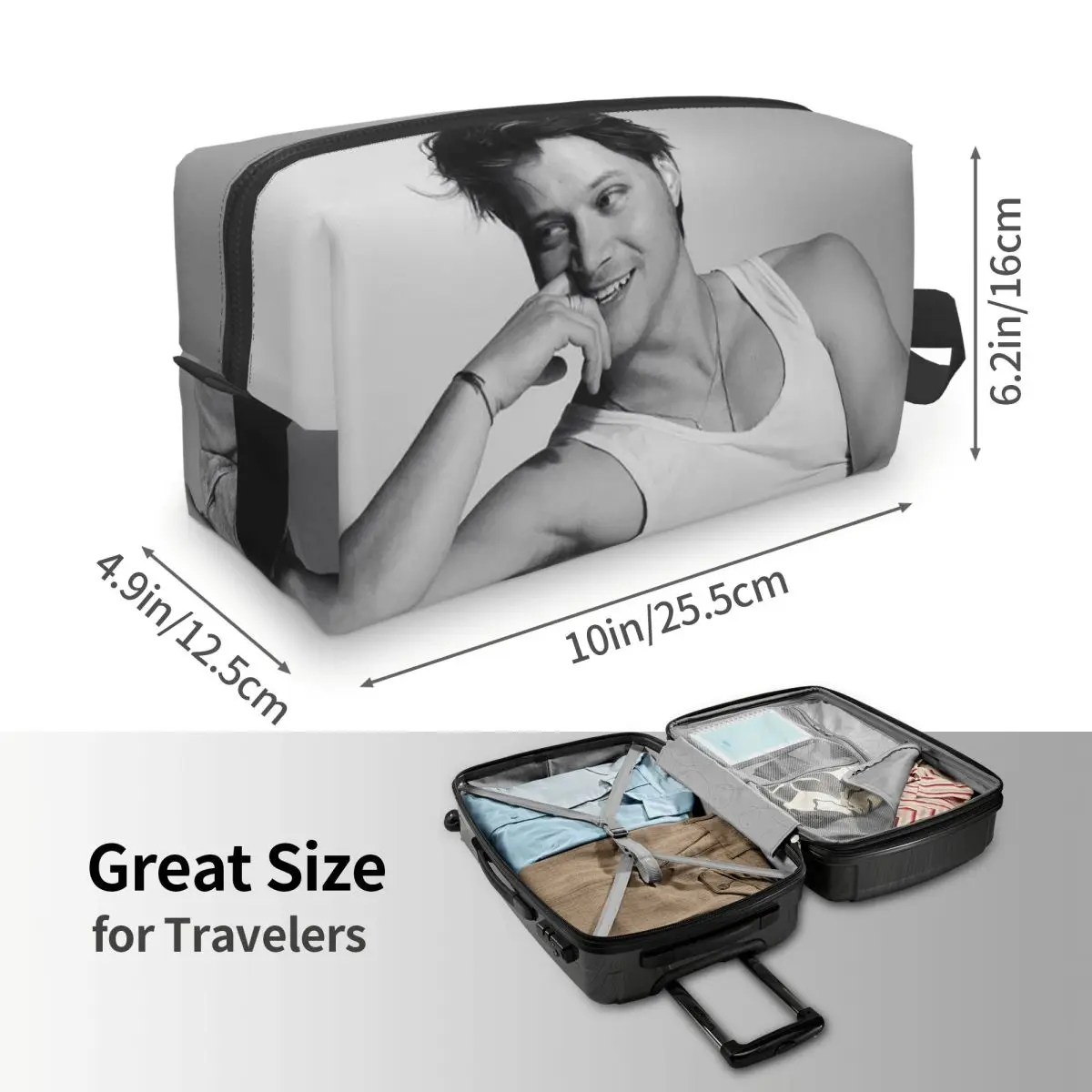 Soft Rudy Pankow JJ Maybank Poster Makeup Bag Cosmetic Organizer Storage Dopp Kit Toiletry Cosmetic Bag for Women Beauty Travel