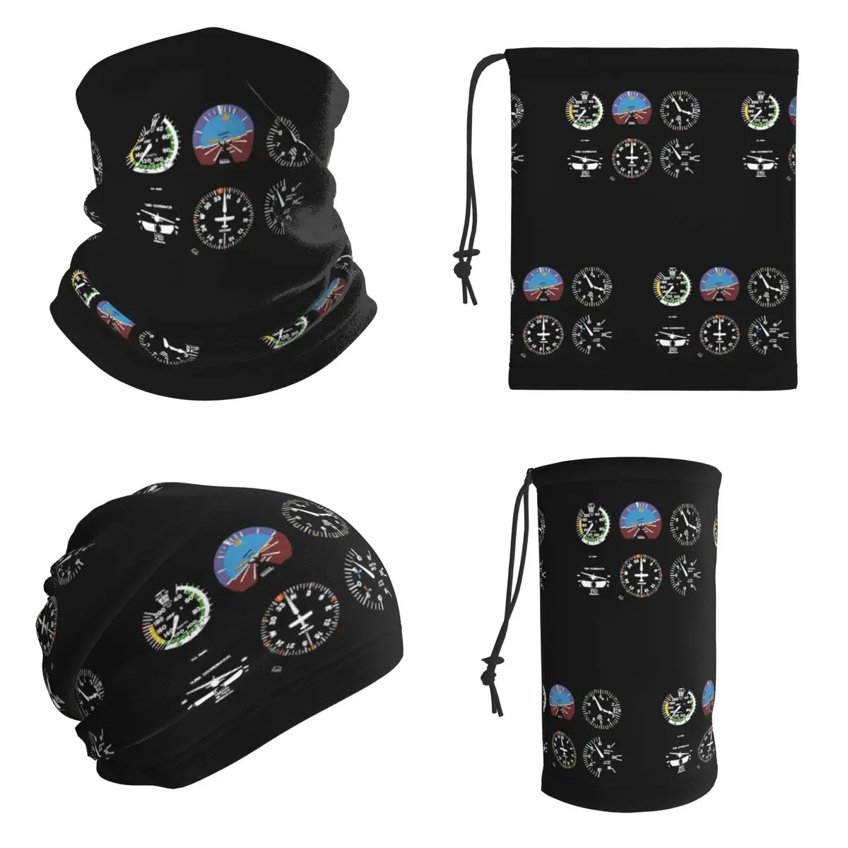 Cockpit Six Dials Flight Simulator Pilot Bandana Neck Gaiter Printed Mask Scarf Outdoor Sports Cycling Scarf Unisex Adult Winter