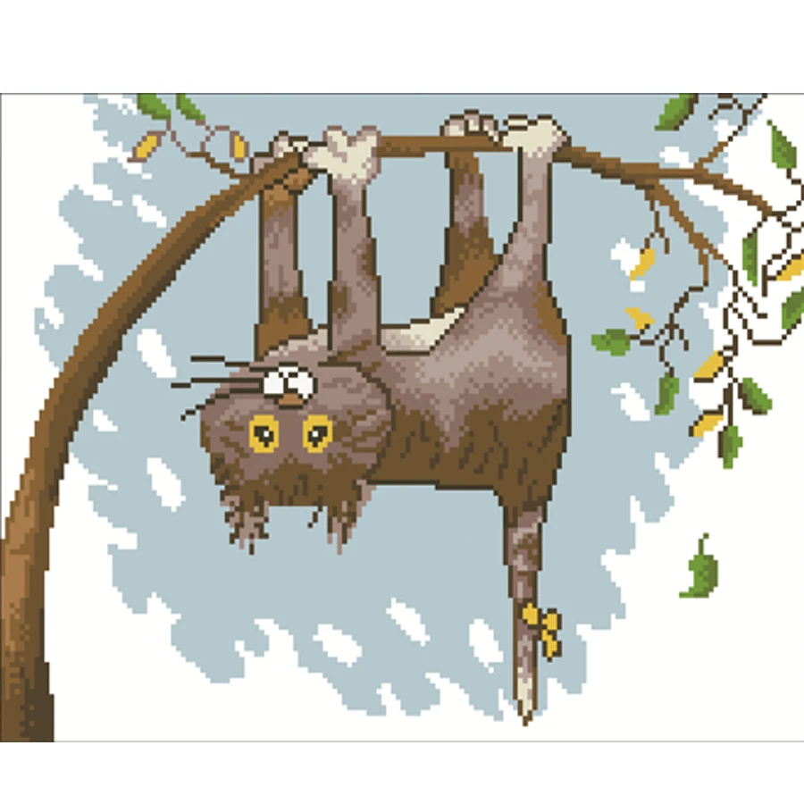 

2025 New sty Набор для вышивки крестом с принтом, коллекция вышивки крестом ручной работы, перевернутая нитью DMC с милым котом