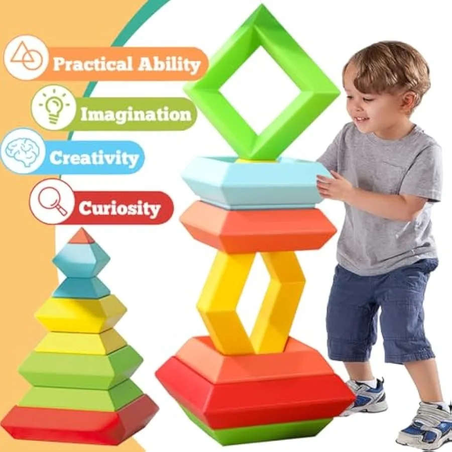 Large Building Blocks 30 pcs Set - Giant Blocks for Stacking - Hand Eye Coordination Toys Develop Cognitive Skills - Big Blocks