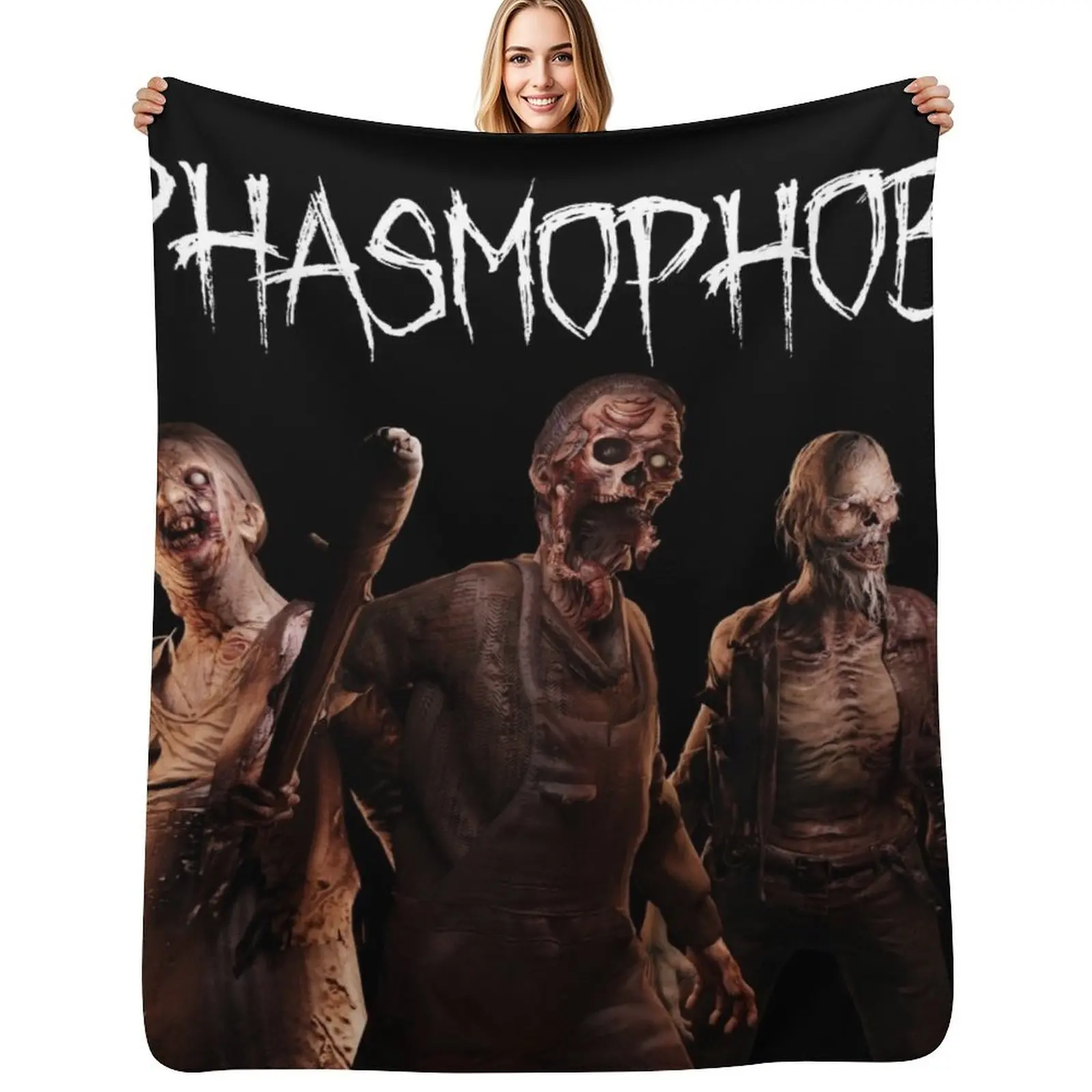

Phasmophobia Ghost Models Throw Blanket Machine Washable Soft Warm Blanket