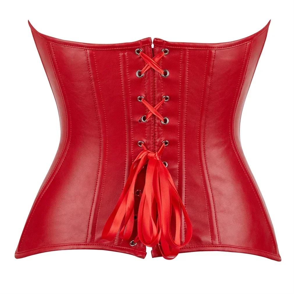 Women\'s Corsets Steampunk Leather Corset Top Pirate Zipper Bustier Exotic Sexy Corsetto Lace Up Corsage Gothic Costume Plus Size