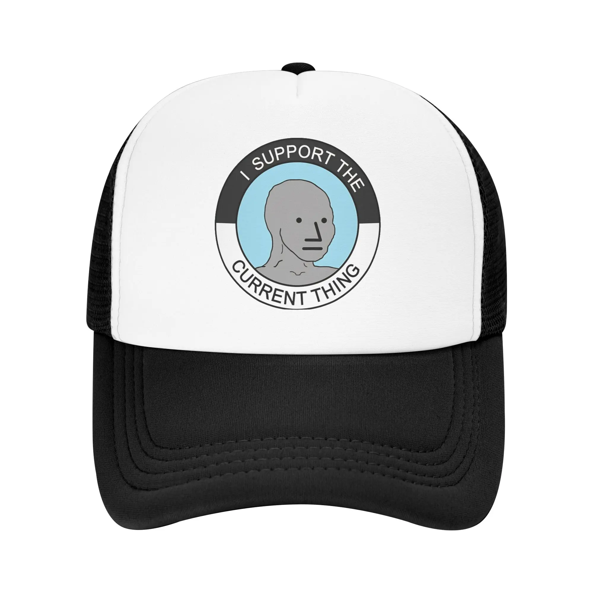 I Support current Thing Wojak Meme  Mesh Baseball Caps Adult Trucker Cap  Hat Adjustable Snapback Caps Golf Hats Trucker Hats