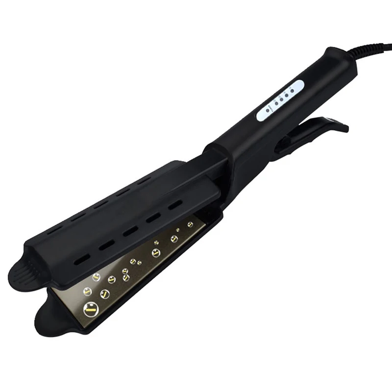 

Portable Hot Comb Straightener Wide Plate Ionic Flat Iron Professional Steam Hair Straightener
