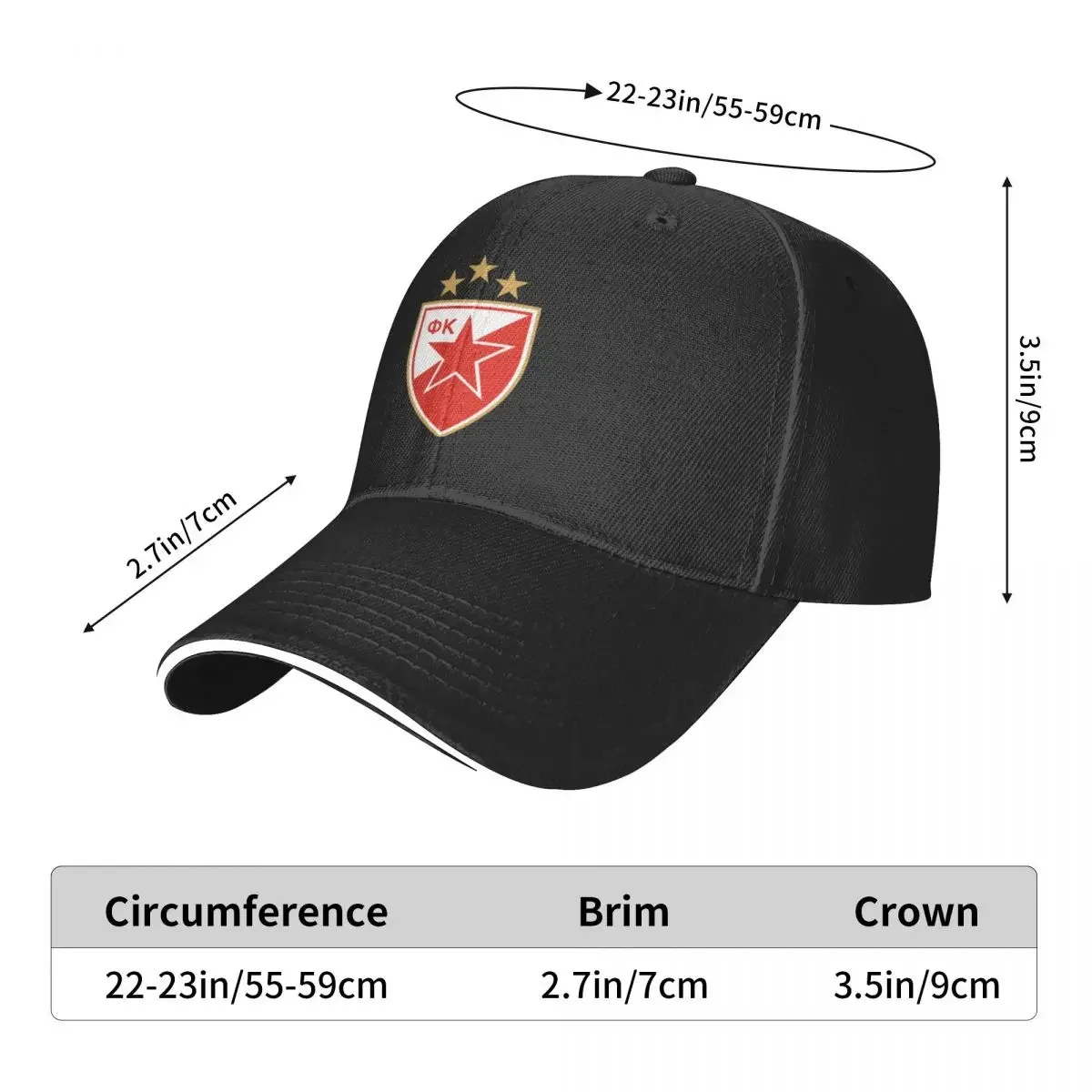 Red Star / Crvena Zvezda Cap Baseball Cap gentleman hat Boy cap Women\'s