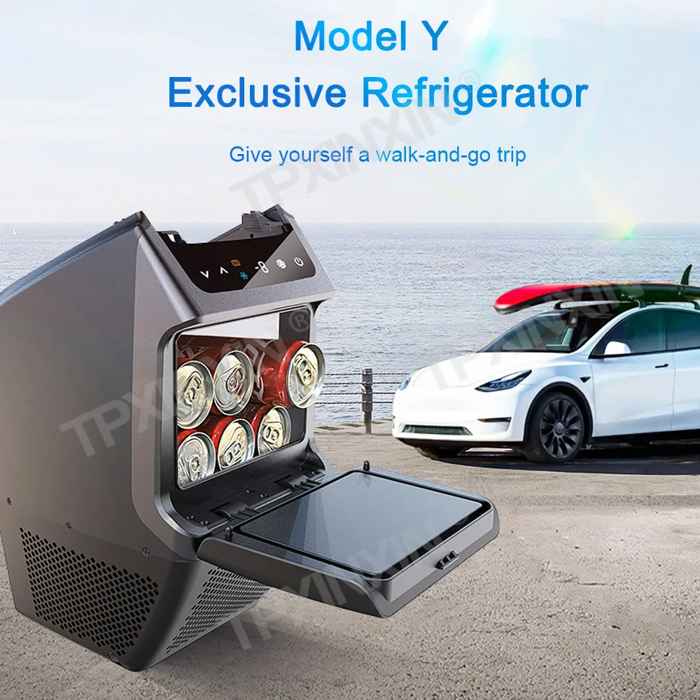 Advanced Car Refrigerator Suitable for Tesla Model Y Rear Middle Armrest Box Freezing and Heating 12V Modified High Quality Unit