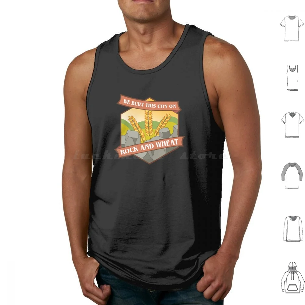 Construimos esta ciudad en roca y trigo divertidos juegos de mesa camisetas sin mangas chaleco sin mangas Catan Settlers Of Catan juego de mesa