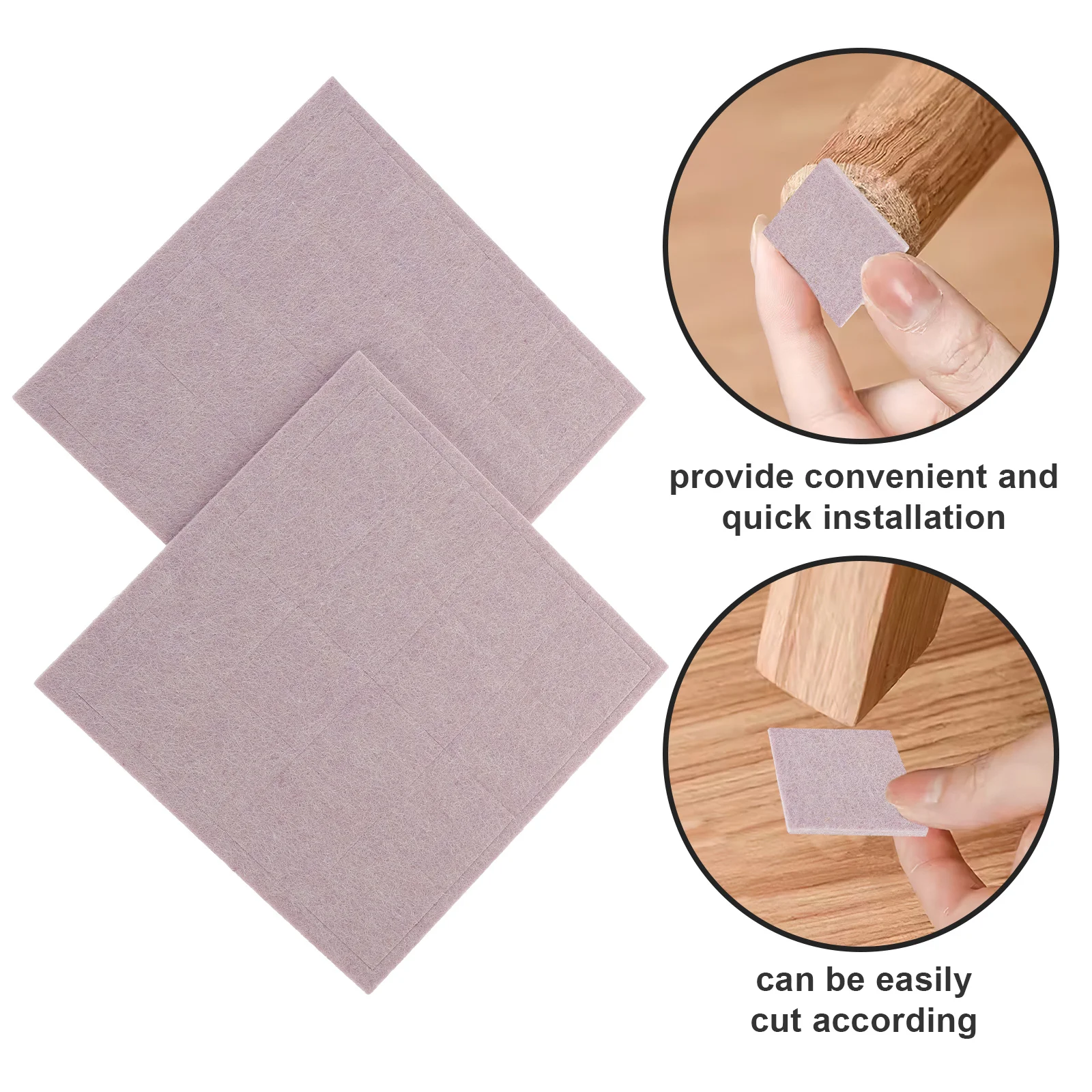 

32pcs Anti-Scratch Floor Protectors For Furniture Square Felt Chair Leg Pads Self-Adhesive Hardwood Floor Protectors Cuttable