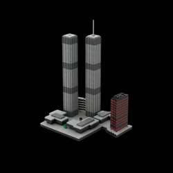 In Stock: MOC-157149 World Trade Center Micro Edition Small Piece Assembled Building Block City Building Model