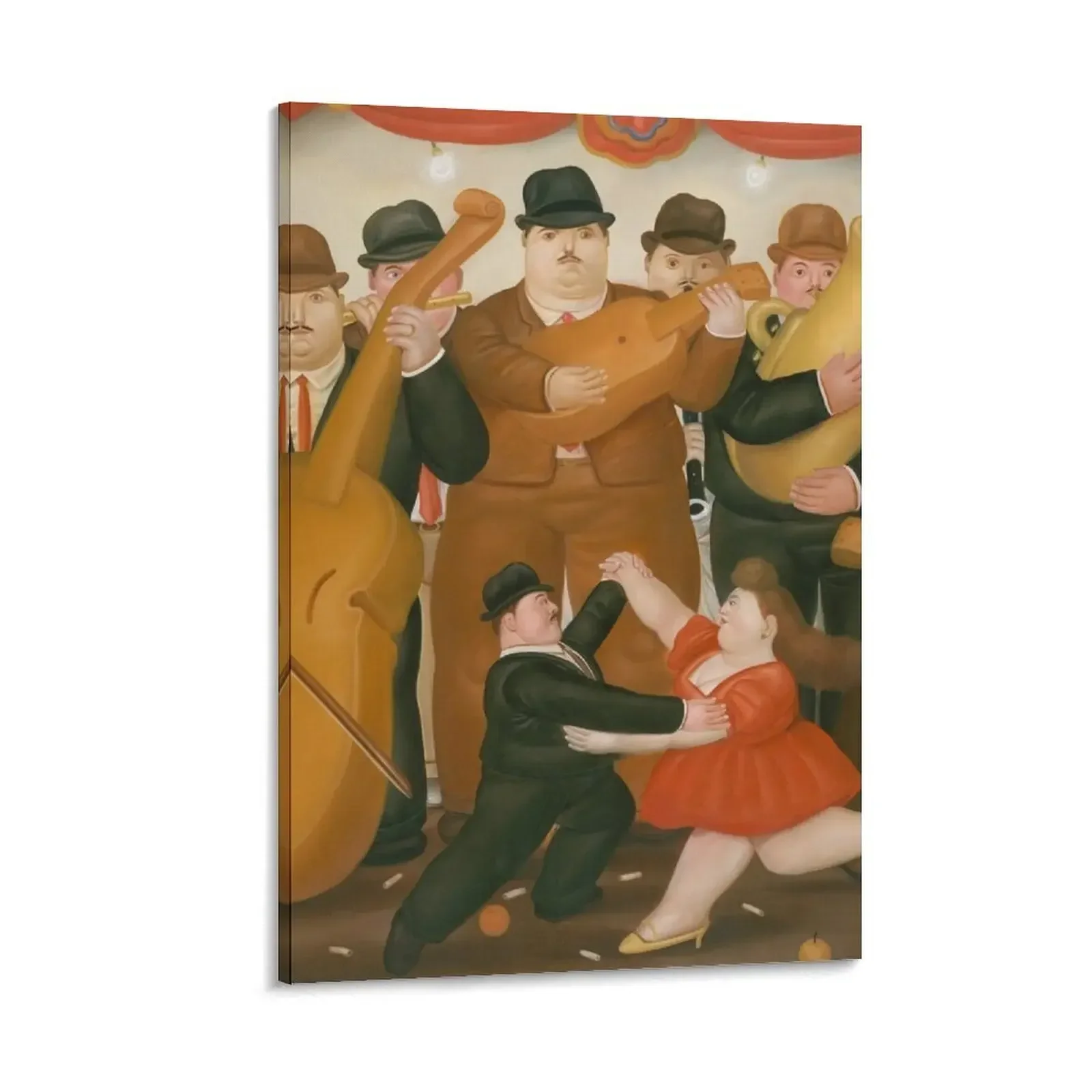 

Fernando Botero Dancing In Colombia Canvas Painting Wall decoration frame Decor for room modern home decoration