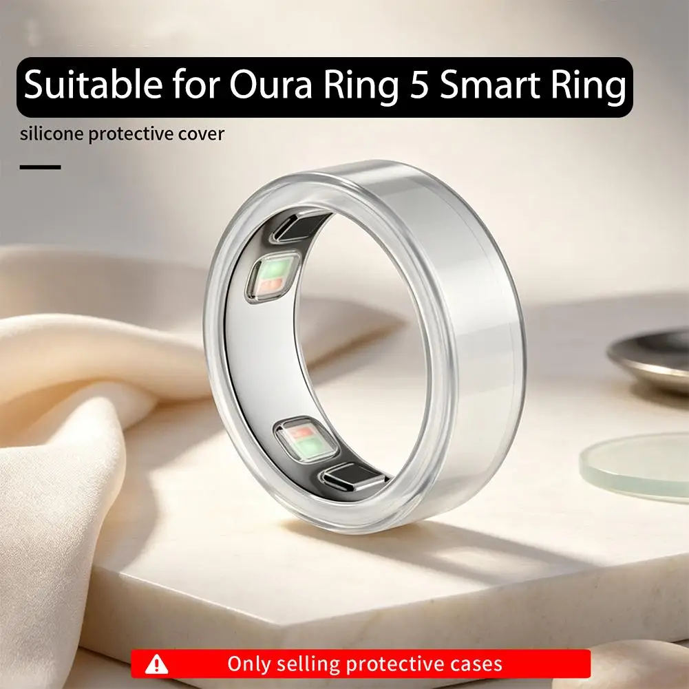 Silicone Elastic Ring Cover for Oura Ring 5 Outside Workout Shockproof Smart Ring Skin Case Scratch Resistant Case for Women Men
