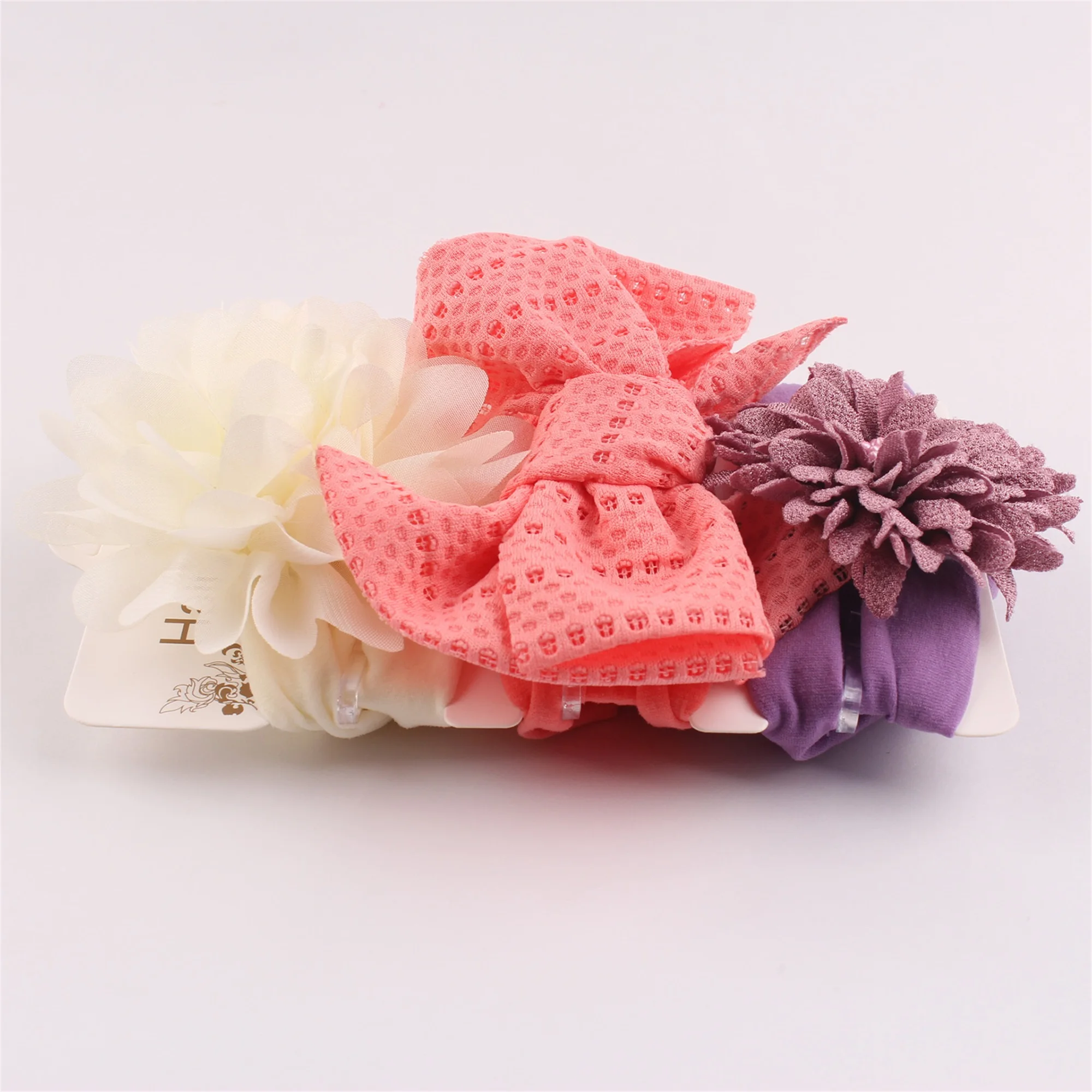 

3 Pack Baby Girl Bow Headband Set with Adorable Flower Embellishments for Stylish Photos and Everyday Wear Soft and