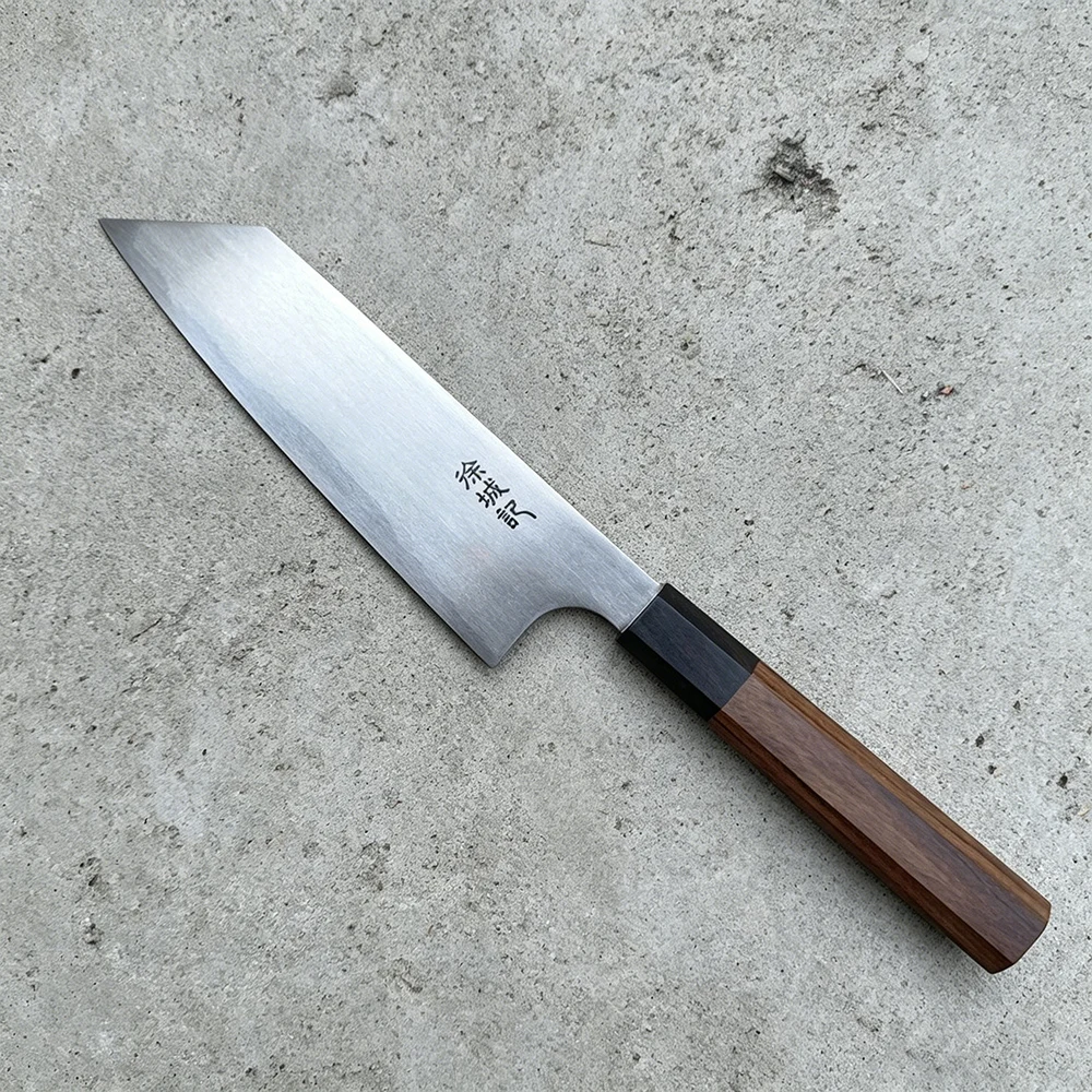 7 Inch Kiritsuke Knife T12A High-carbon Steel Core Blade Cleaver Sashimi Slicing Sushi Handmade Forged Kitchen Knife Wood Handle