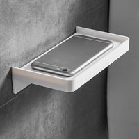 Paper Stand Wall Mounted Bathroom Shelf Punch-Free Multifunction Phone Storage Rack Tray Plastic Toilet Phone Holder Bathroom