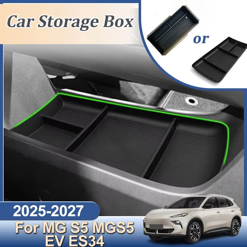 Car Storage Box Under Central Control For MGS5 EV MG ES5 ES34 2024 2025 2026 2027 Armrest Storage Boxes Tools Tray Accessories