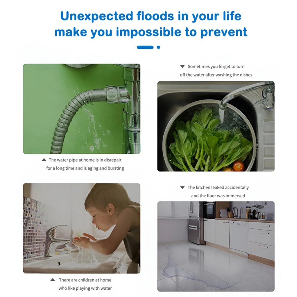 Tuya Zigbee Water Leak Detector Water Flood Sensor Smart Life App Alert Overflow Water Leakage Sensor for Kitchen/Bathroom