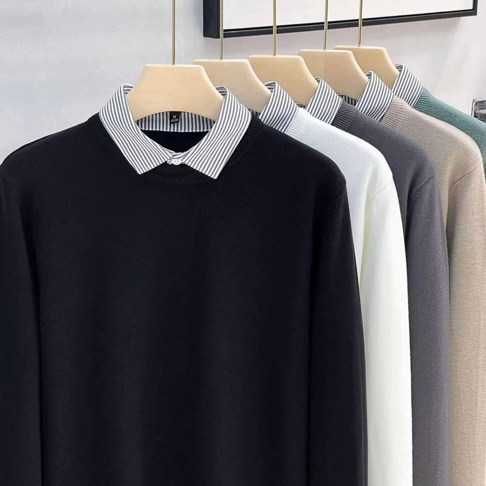 

Мужской вязаный свитер, повседневный свитер с воротником irt, осень-зима, теплый длинный пуловер свеч Ne, модный базовый irt