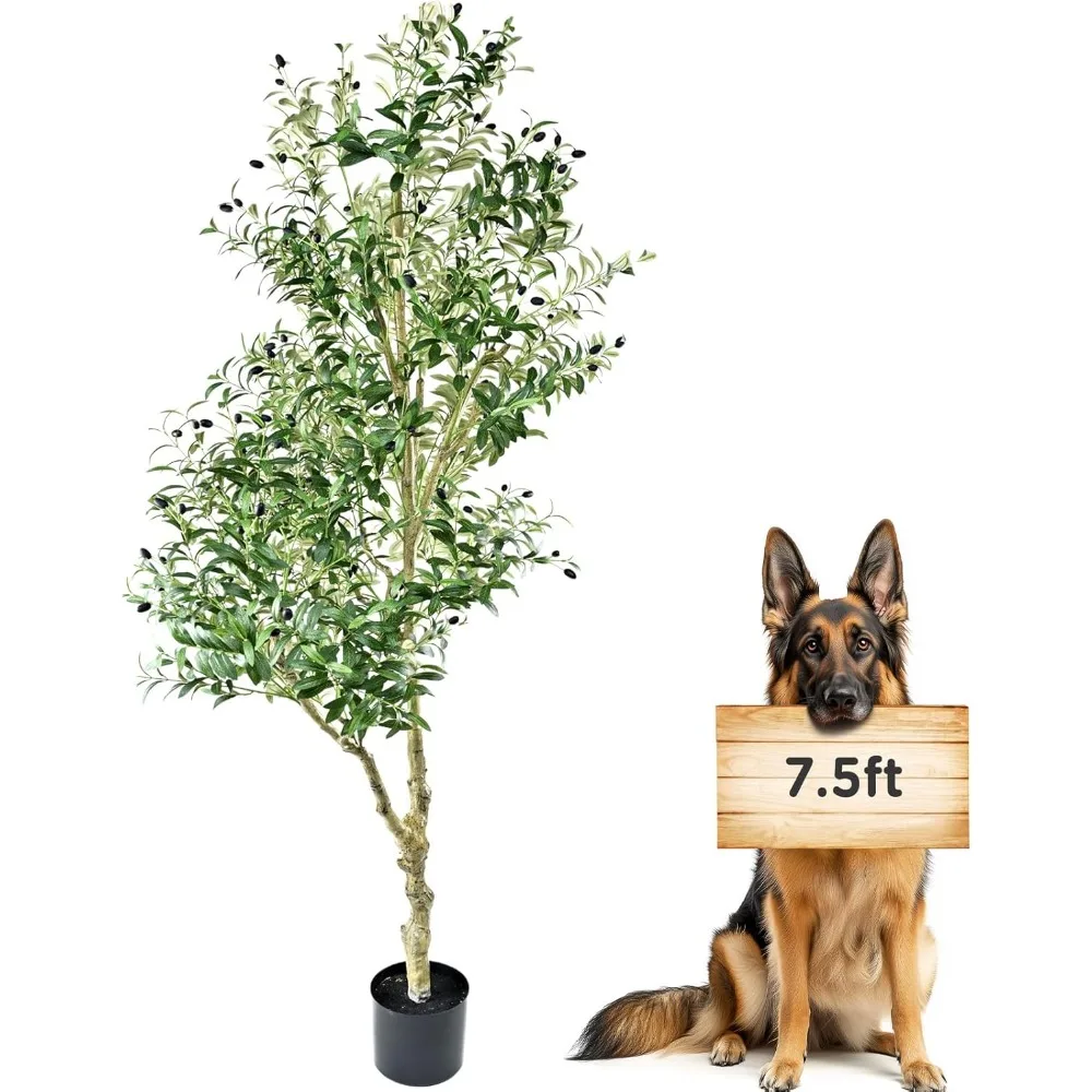 

Artificial Tree 7.5 Feet Large Fake Olive Tree for Home Decoration, Tall Fake Olive Tree Indoor Large Fake Potted Plant
