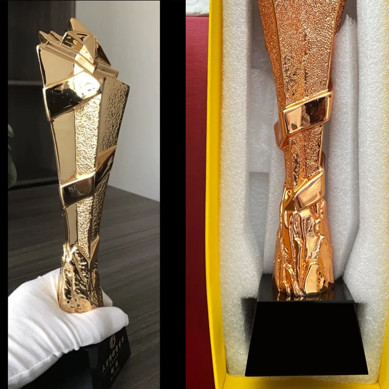 Customized Pentagram Resin Trophy, Gold, Silver, Bronze, Home Decoration, Outstanding Employee Company Annual Meeting Award, 1Pc
