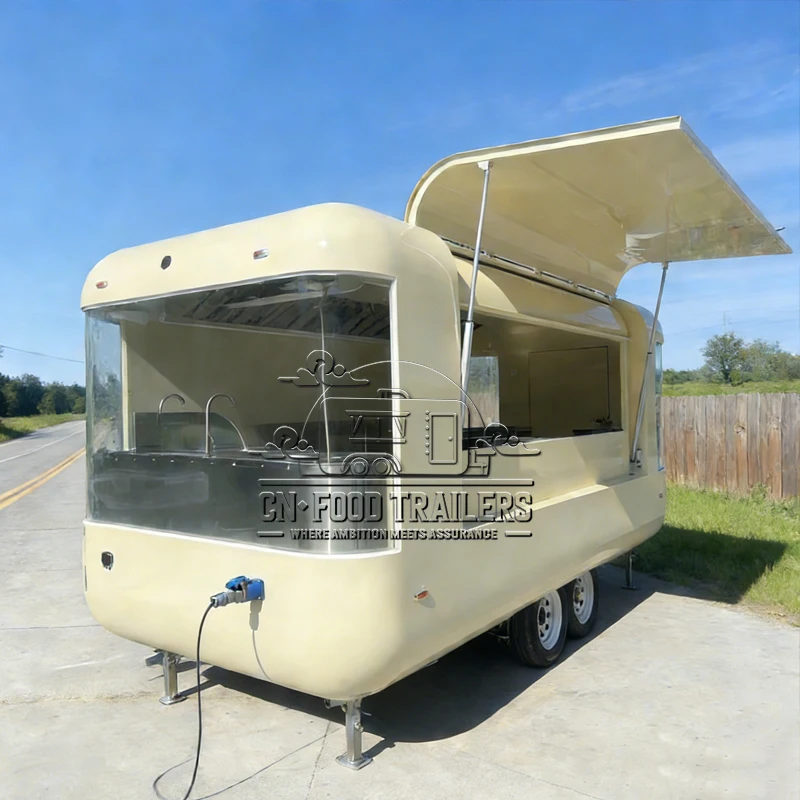 

CN Food Trailer Luxury Food Truck Manufacturer Trailer Fully Equipped Mobile Kitchen Pizza BBQ Ice Cream Coffee Hot Dog Sale