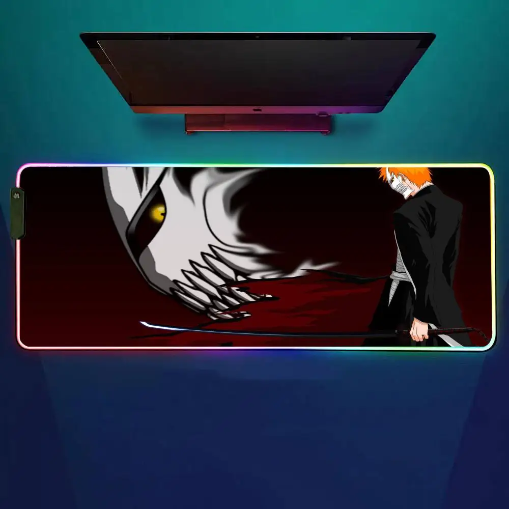 

Горячий аниме BLEACH коврик для мыши RGB игровой коврик для мыши настольный коврик HD геймер большой светодиодный светильник XXL коврики для мыши