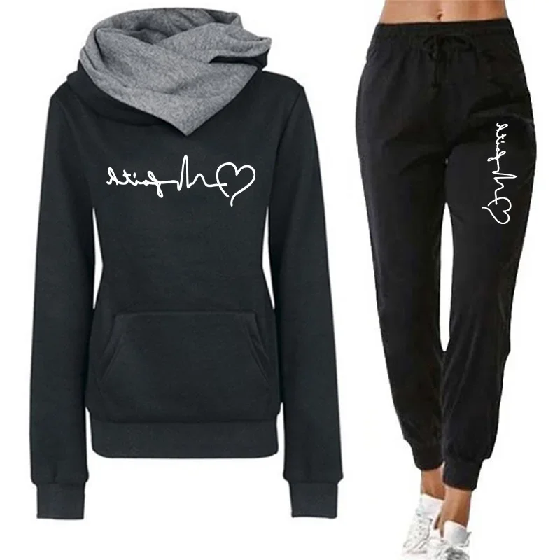 Quality Women's Tracksuit Printing Quality Casual Hoodie Sweatshirts Outdoors Sports Jogging Clothing Autumn Winter Sportswear