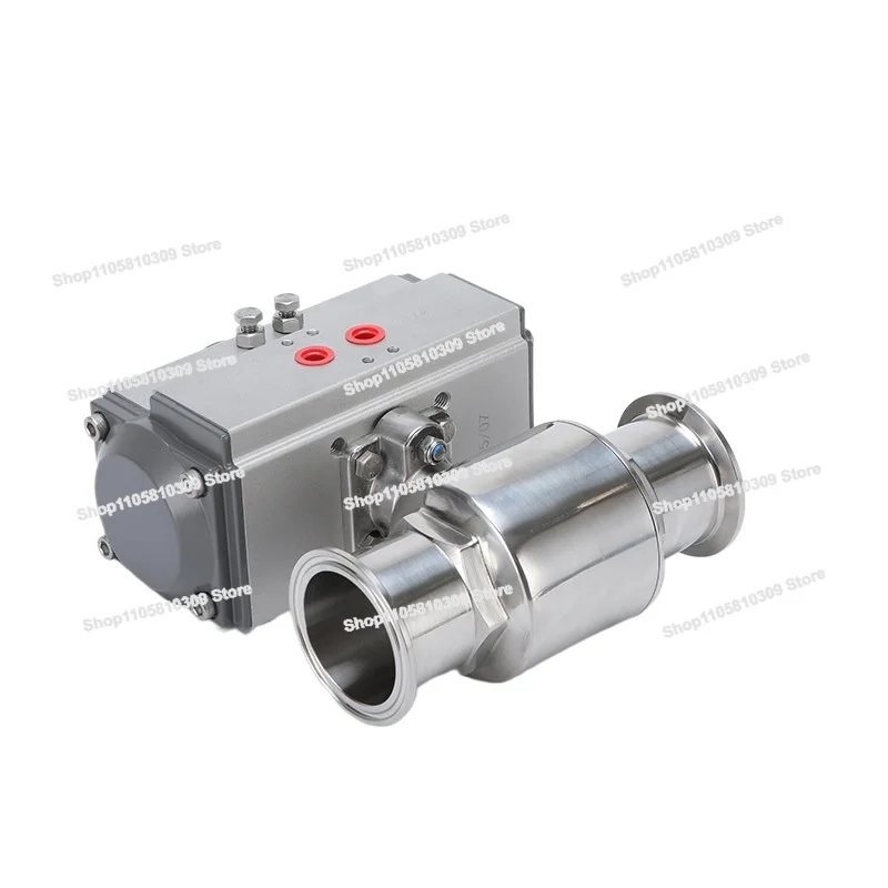 Sanitary Pneumatic Ball Valve, Through Ball Valve, Pneumatic Quick-loading , Clamp Type, Stainless Steel