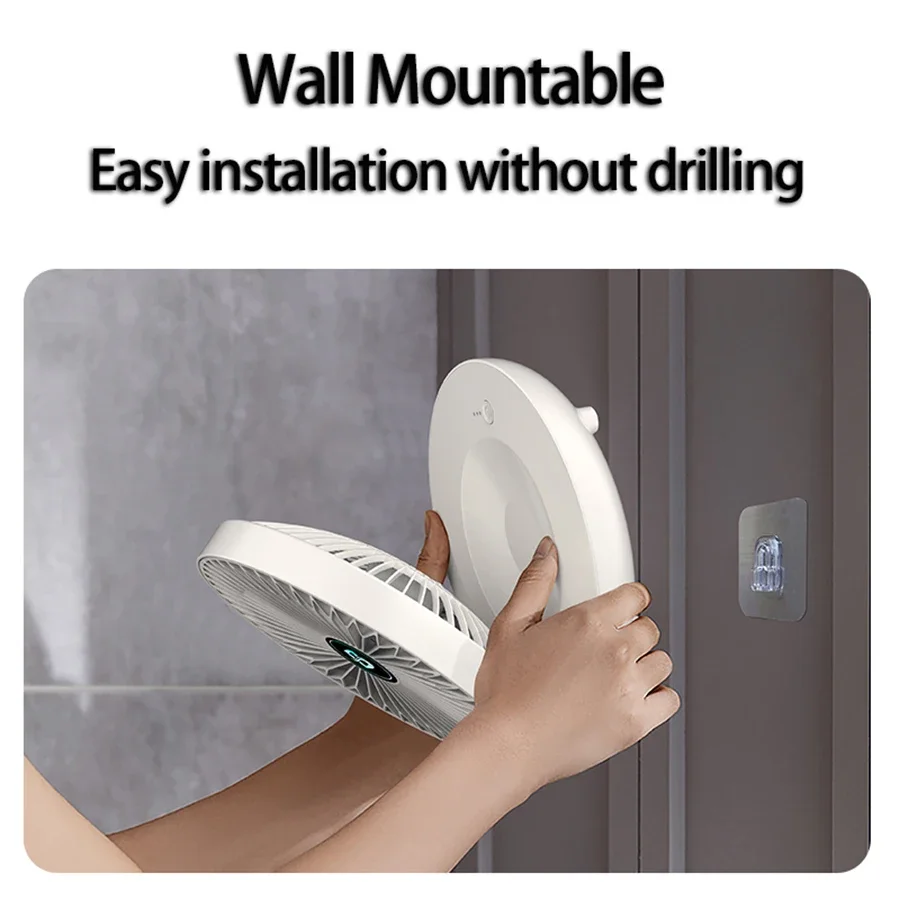 2025 الأكثر مبيعًا قابلة للشحن 90 °   مروحة مكتبية قابلة للتعديل ومكيف هواء محمول مثبتة على الحائط وقابلة للطي للمكتب المنزلي