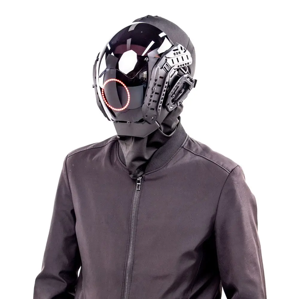 Luminous LED Punk Mask Role Playing Mask Halloween Party Gift Personalized Role Playing Mask with Anti Fog Lens Cosplay Ball Bar